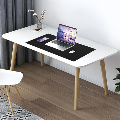 Large Desk Mat 47.2" x 17" Leather Desk Pad Protector with Natural Cork & PU Leather, Non-Slip Office Desk Mat, Large Mouse Pad, Waterproof Desk Blotter pad for Office&Home(Black)