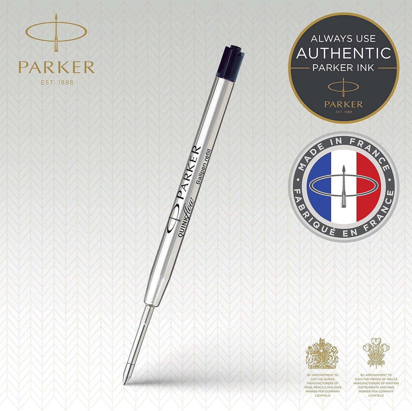 PARKER QUINKflow Ballpoint Pen Ink Refill, Medium Tip, Blue, 1 Count