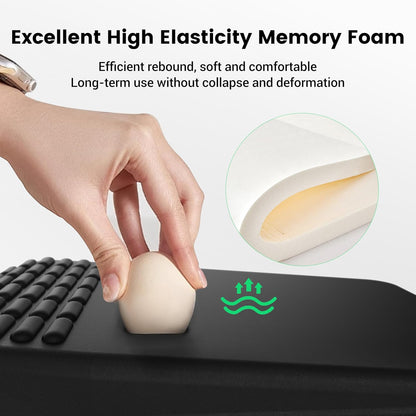 MEKASS Ergonomic Mouse Pad with Wrist Rest, Mouse Pad with Wrist Support for Pain Relief, Memory Foam Mousepad with Massage Design, Non-Slip PU Base for Office, Home, Desk (Classic Black)