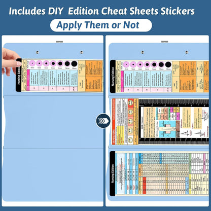 Nursing Clipboard Foldable Clipboard Medical: Edition Cheat Sheets Aluminum 3 Layers Foldable Clipboards Nursing Pocket Size Profile Clip Nurse Clipboards Notepad for Nurses Students and Doctors