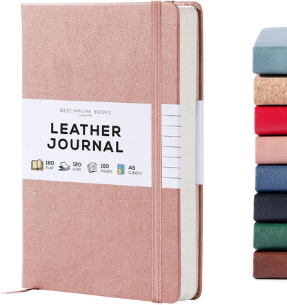 BEECHMORE BOOKS Large Lined Journal Notebook, 8.5" x 11.5" (A4) Hardcover Vegan Leather Executive Diary for Work, Thick 120gsm Paper, Lay-Flat Binding, Gift Box