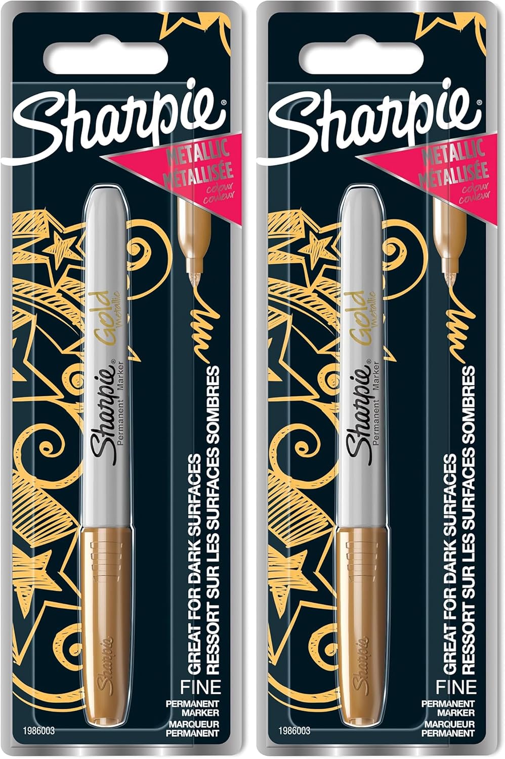 Sharpie Metallic Permanent Markers | Fine Point for Bold Details | Gold | 1 Marker Pen