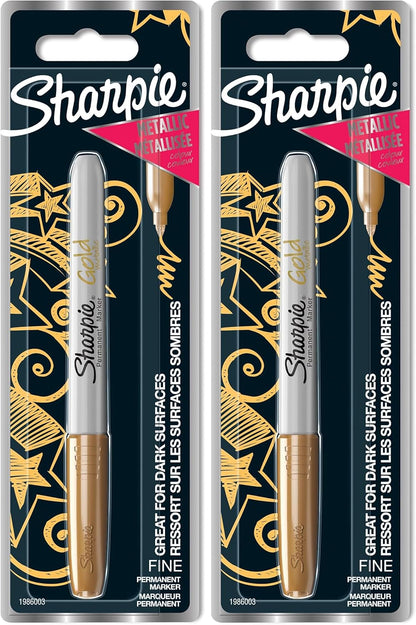 Sharpie Metallic Permanent Markers | Fine Point for Bold Details | Gold | 1 Marker Pen