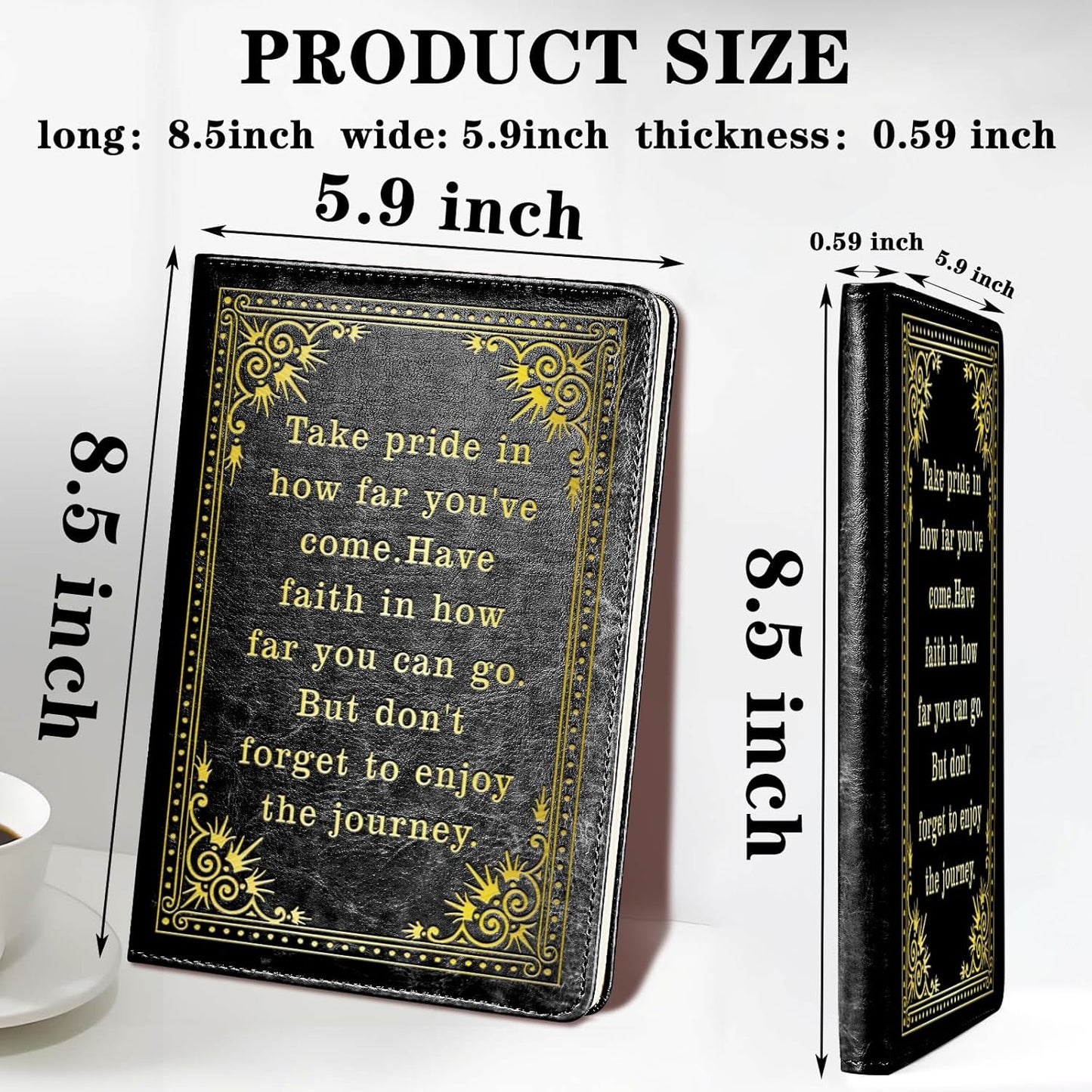 Inspirational Gift Appreciate Lined Journal Notebook Graduation Gift Take Pride In How Far You've Come Writing Notebook Encouragement Gift,1 Pack (Yellow),(Take pride-Yellow)