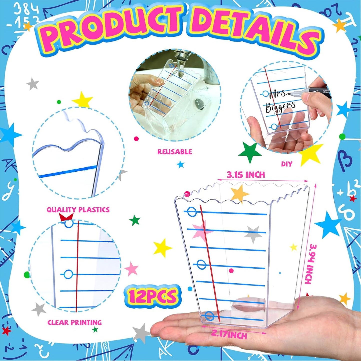 Mimorou 6 Pcs Teacher Gift Box Teacher Appreciation Gift Container Thank You Pencil Notebook Composition Book Crayon Candy Popcorn Holders for End of Year Graduation Party (Notebook)