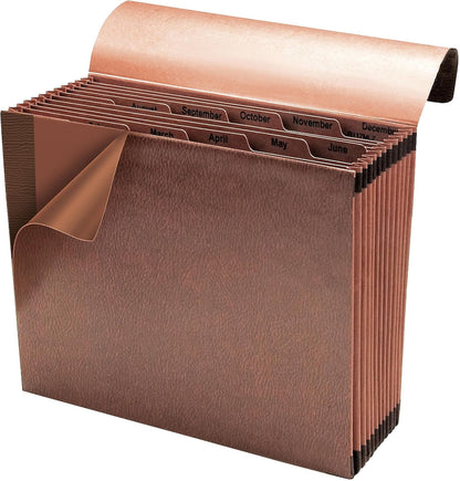 Smead TUFF Expanding File 21 Pockets, Alphabetic (A-Z), Flap and Cord Closure, Letter Size, Redrope (70318)