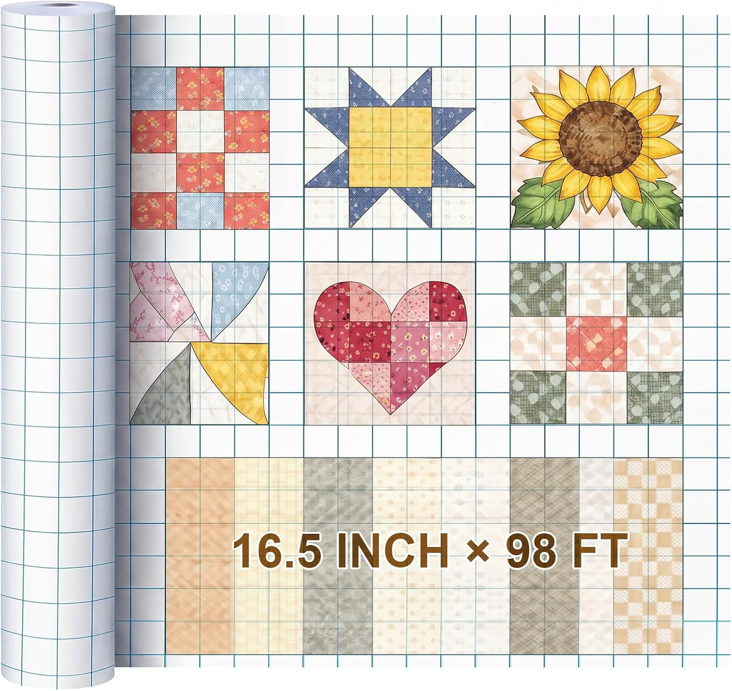 Jetec 1 Roll Large Grid Graph Paper Roll 1" Grid 16.5 Inch x 98ft Sewing Pattern Paper for Back to School Classroom Teaching Drafting Supplies Kids Students Gifts