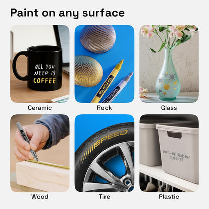 ARTISTRO 2 White Permanent Marker - Waterproof Markers for Tire, Fabric, Rocks, Glass, Ceramic, Wood, Paper - Oil Based Paint Pens - Extra-Fine Tip 0.7mm