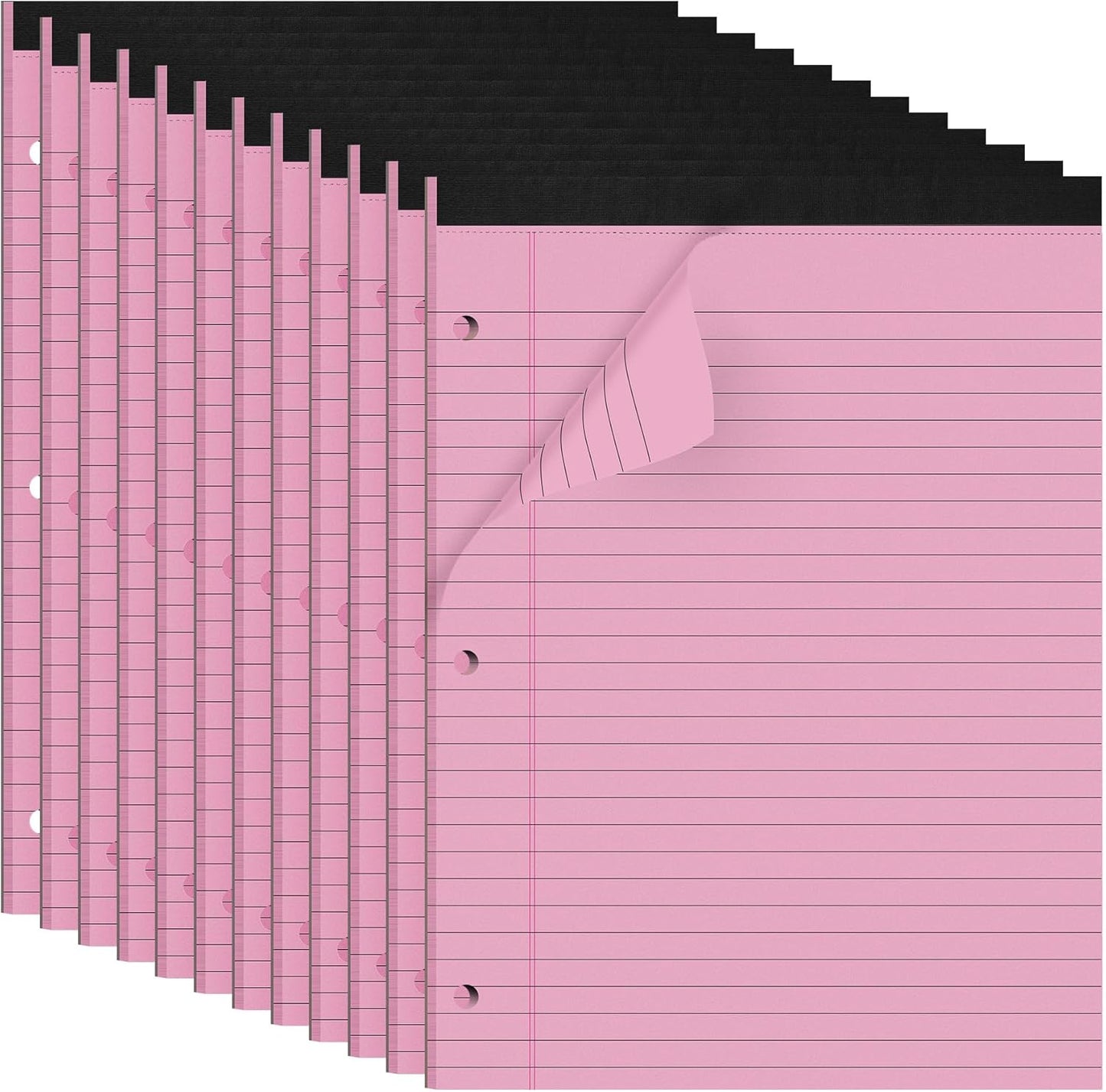 HAUTOCO 12 Pack 8.5 x 11 Legal Pads White Wide Ruled Notepads Perforated Writing Pads, 30 Sheets Per Notepad, 3-Hole Punched Paper, Writing Note Pads for School, Home, Office, Business