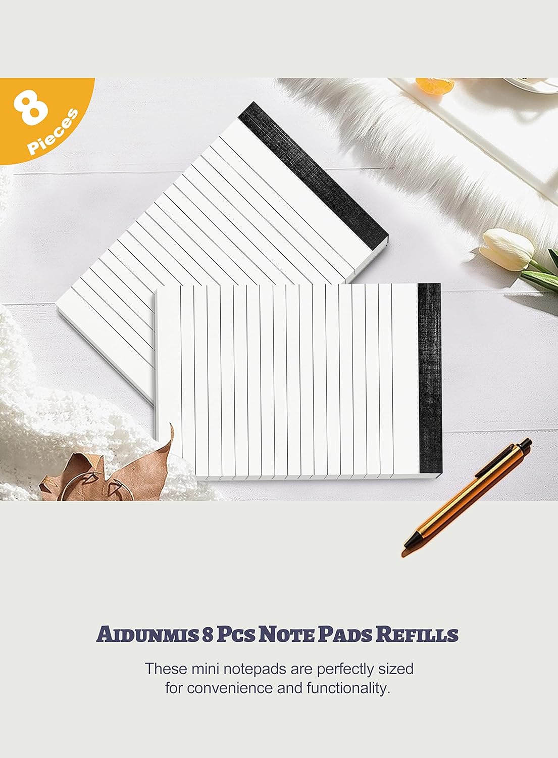 Notepad 4x6 Notepads 8 Pack Lined Note Pads 4x6 Paper Pads Memo Pads 4x6 Scratch Pads 4x6 Server Note Pads Ruled Pages Pocket Notebook Small Writing Pads for Daily Planning School Office 30 Sheets/Pad