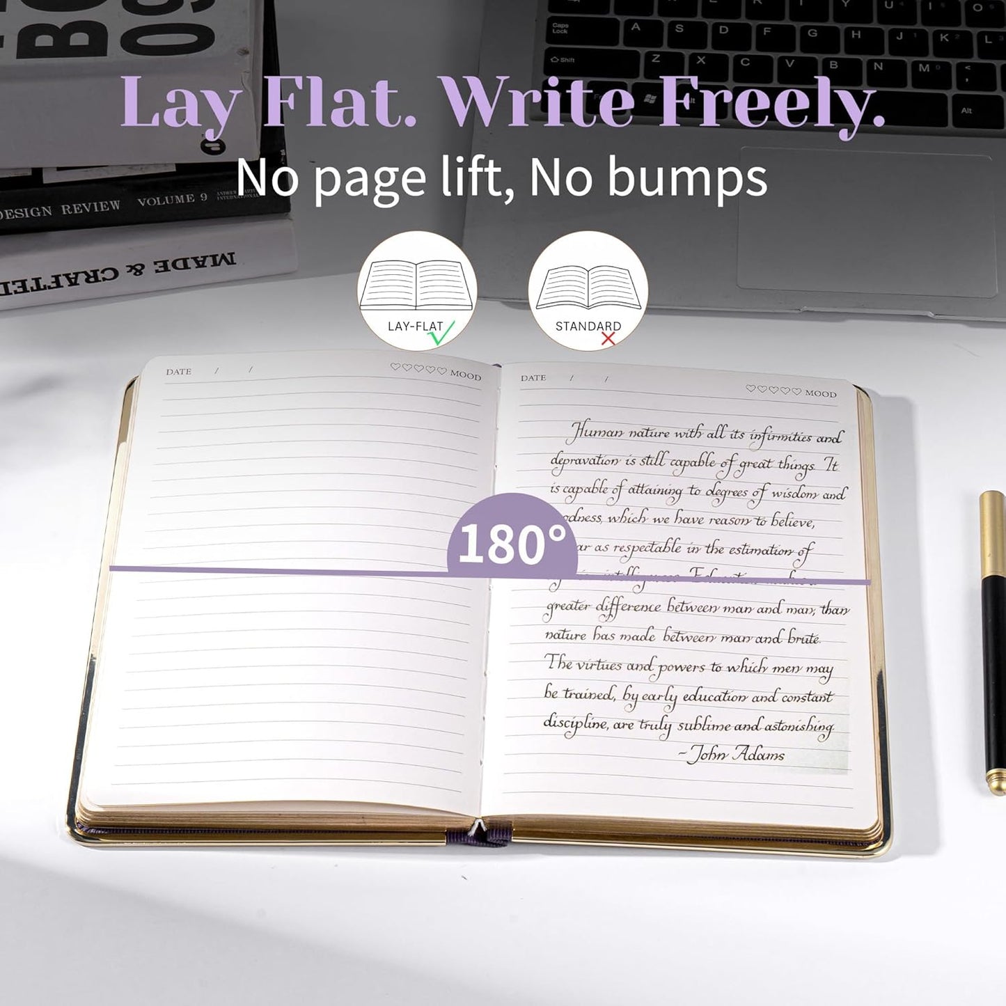 CAGIE Lined Journal for Men Women, Tree Growth Ring Leather Bound Journal Notebook, 256 Pages 100 GSM Journals for Writing, A5 Hardcover Journaling Notebooks for Work, Note Taking