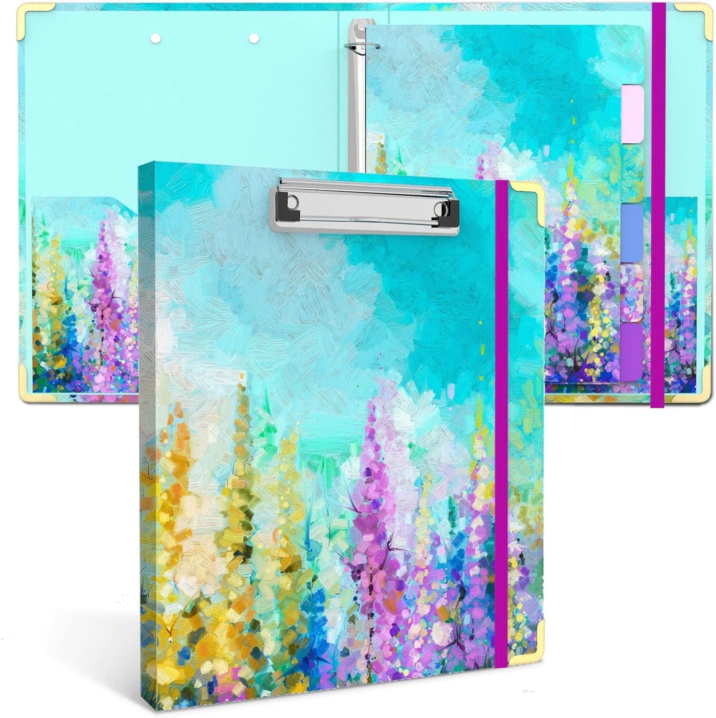 3 Ring Binder, Glitter 1 inch Binder Organizer, 8.5" x 11" Letter Size, Waterproof Fashion View Binders, Cute Binder for Office School Supplies (Pink)