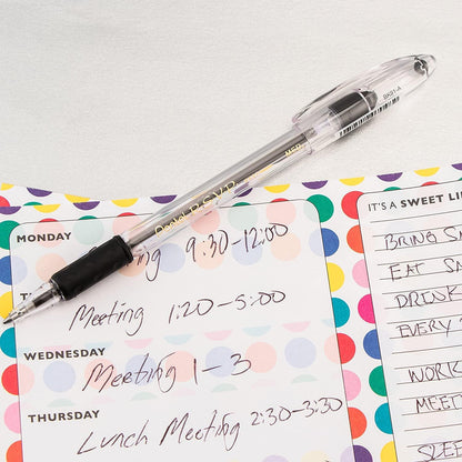 Pentel RSVP Medium Point Pens - 1.0mm - 12 Pack of 6 Black & 6 Blue Ballpoint Pens
