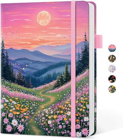 Taja Aesthetic Lined Journal for Women, Pretty 6" x 8" Notebook for Work & Note with 160 College Ruled Pages, Hardcover Leather Notebook for Journaling, Note Taking, Bible Study, Hummingbird