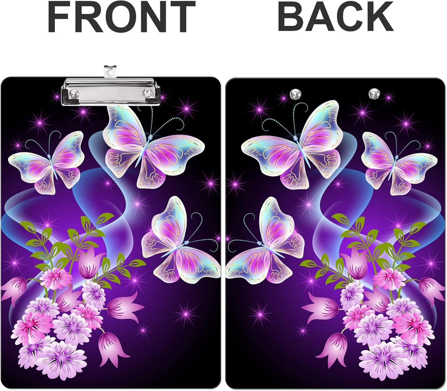 Fashion Clipboard, A4 Letter Size Wooden Decorative Clipboards for Teacher, Nurse, Doctor,Student and Kids, Cute Design for Standard Size 12.2" x 8.9" (C-Pink Purple Marble)