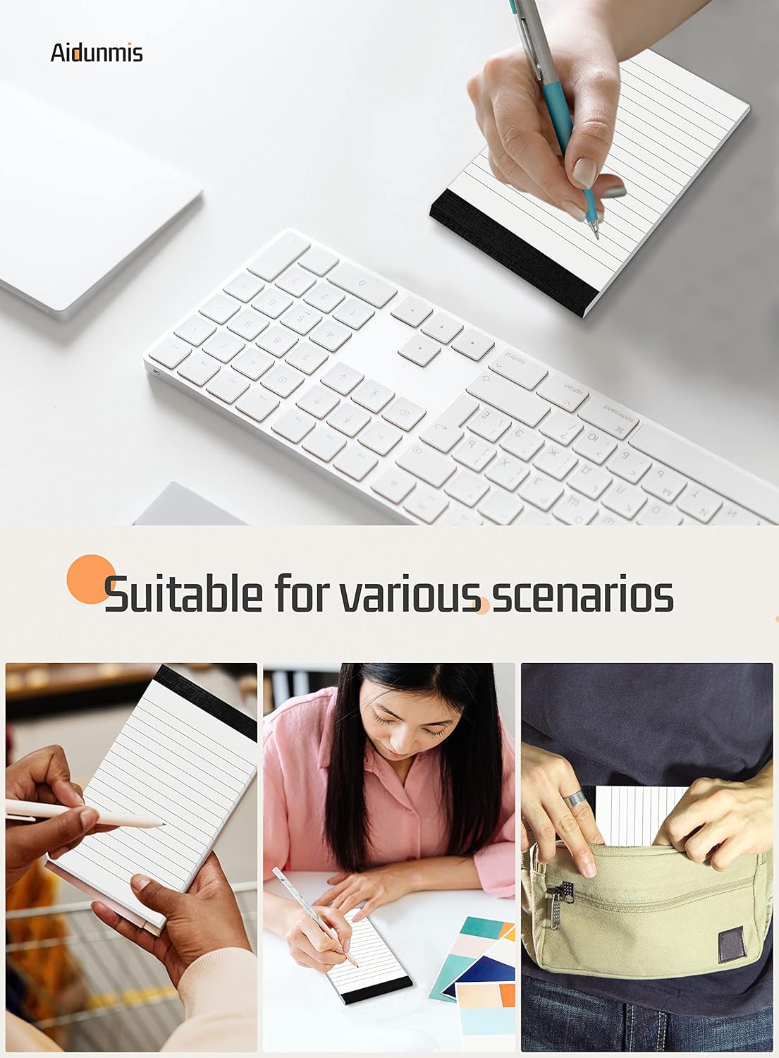 6 Pack Small Notepads Refills Memo Pads 3 x 5 Inch Lined Writing Note Pads with 30 Sheets Note Pad Paper in Each Pad Mini Pocket Notebook Refills for Taking Notes and Reminders Organization Planning
