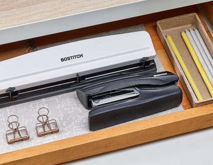 Bostitch Office Heavy Duty Stapler, 40 Sheet Capacity, No Jam, Half Strip, Fits into the Palm of Your Hand, For Classroom, Office or Desk, Black