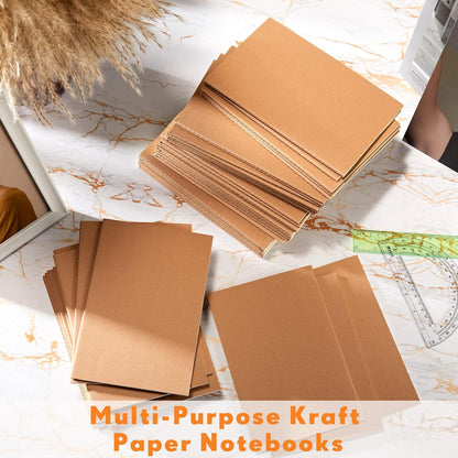 Mimorou 100 Pcs Journals Notebooks Bulk - Kraft Softcover A5 Small Notebooks 5.5 Inch x 8.3 Inch Notepads with 60 Page 30 Sheet for Writing Sketch Travel Office Supplies(Navy Blue,Lined)