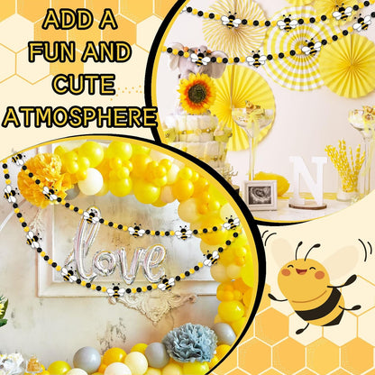 8.2 Ft Pencil Wooden Garland Graduation Yellow Pencil Banners with Cute Beads Hanging Ornaments for Kindergarten Classroom Office Home First Day of School Party Decor