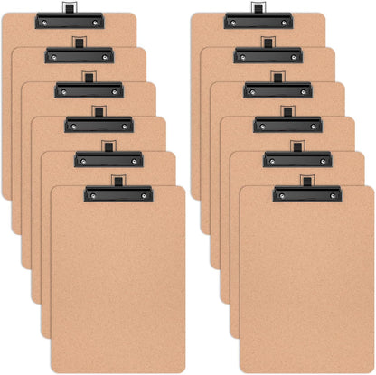 2 Pack Wood Retro Clipboards, 9 x 12.5'' Letter Size for Classroom, Students, Kid, 8.5 x 11'' Decoration Clip Board with Low Profile Copper Clip, Office & School Supplies