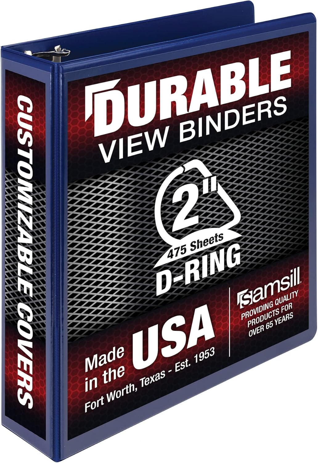 Samsill Durable 4 inch 3 Ring Binder, D Ring Binder, 100% Recycled Chipboard, Black, 2 Pack
