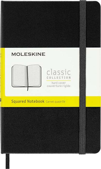 Moleskine Classic Notebook, Hard Cover, Pocket (3.5" x 5.5") Squared/Grid, Black, 192 Pages