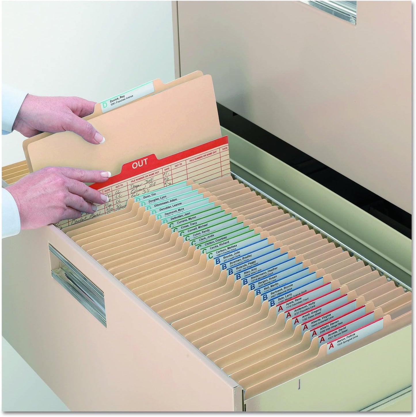 Smead File Folders Letter Size, Reinforced 1/3-Cut Tab, Assorted Positions, Letter Size, Manila Folders 8.5 x 11, 100 per Box (10334)