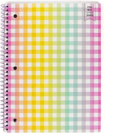 Yoobi College Ruled 8 x 10.5” Spiral Notebook Set – 3-Pack of 1 Subject Notebooks, Pink, Purple & Black Celestial Patterns – 150 Perforated 3-Hole Punched Sheets
