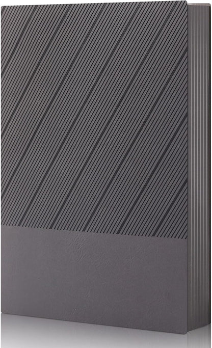 BOBO RABBIT Softcover Lined Journal Notebook 348 Pages Lay-Flat Bound Soft Leather Journaling Notebook for for Writing Work School Office Note Taking, 5.75"x8.31" Grey