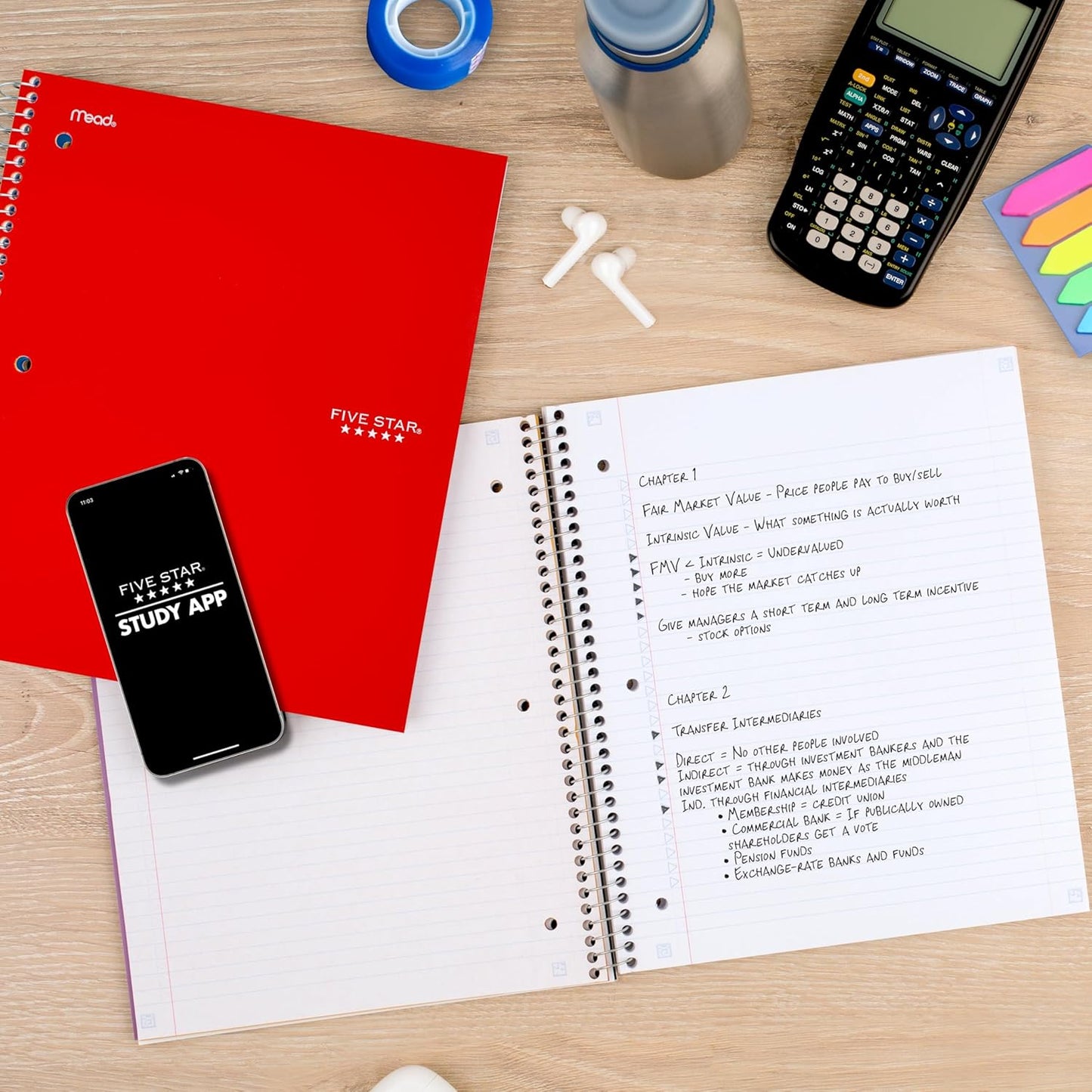 Five Star Spiral Notebook + Study App, 3 Subject, College Ruled Paper, 8-1/2" x 11", 150 Sheets, Fights Ink Bleed, Water Resistant Cover, Amethyst Purple (38746)