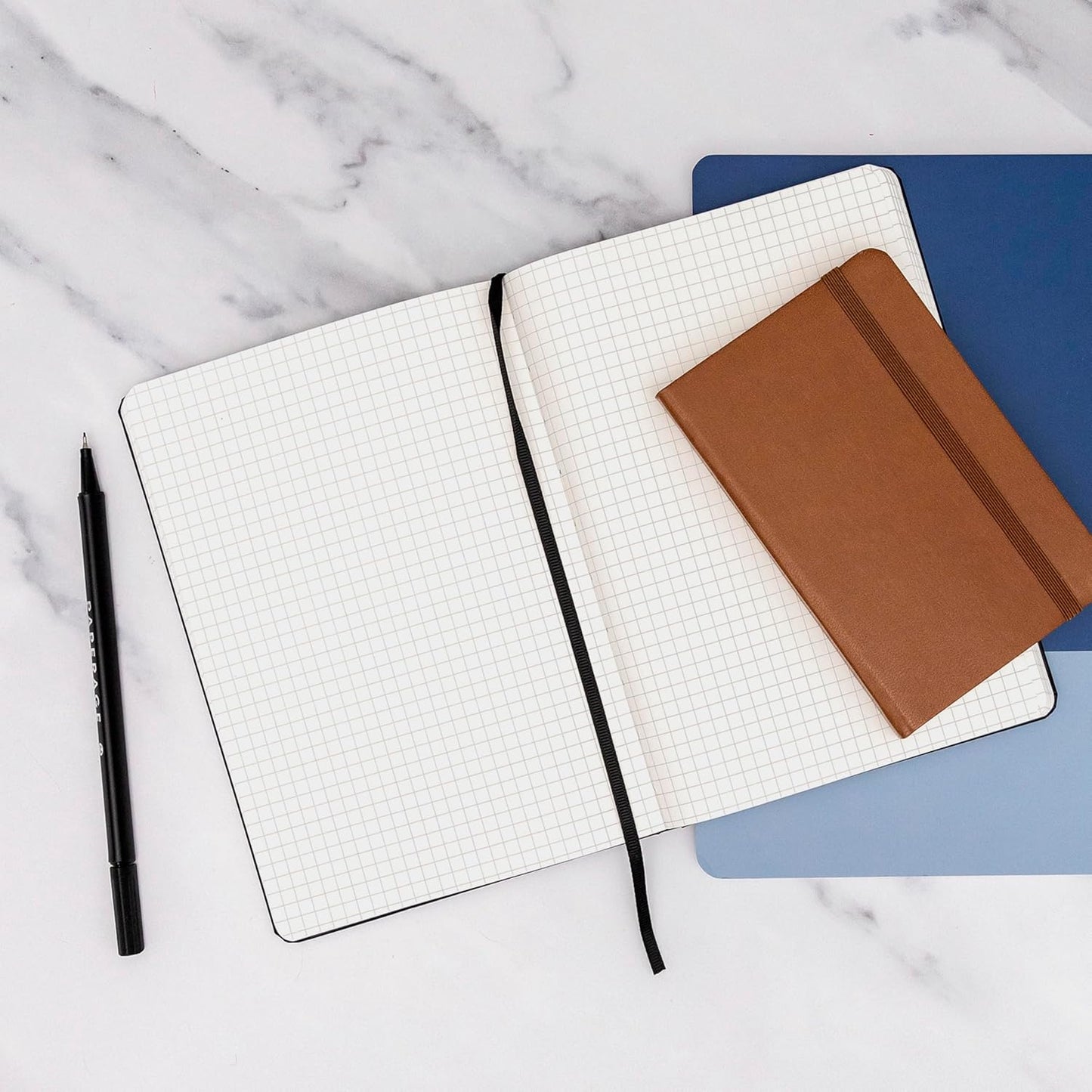 PAPERAGE Lined Journal Notebook, (Black), 160 Pages, Medium 5.6 in x 8 in - 100 GSM Thick Paper – Hardcover Journaling Notebook for Work, School & Note Taking