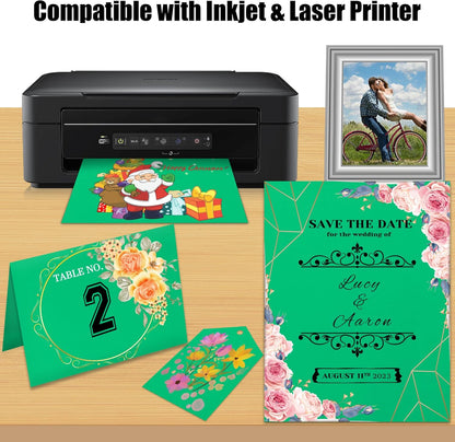 25 Sheets Black Cardstock Paper 8.5'' x 11'', 250gsm/92lb Thick Paper for Scrapbook, Invitations, Printing and DIY Cards