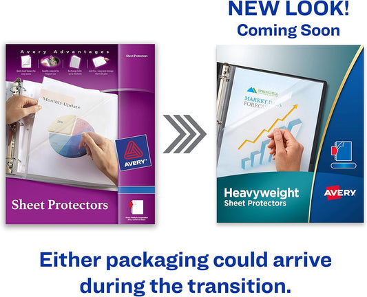 Avery Diamond Clear Quick Load Sheet Protectors, Top & Side Load, 50 Document Protectors (73802)