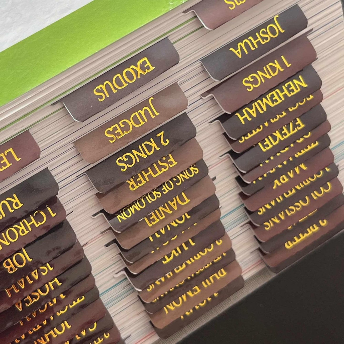 Thinkor Reposition Laminated Bible Tabs, Large Print Stickers, Easy to Read & Apply Bible Tabs for Women & Man (Earthy Brown)