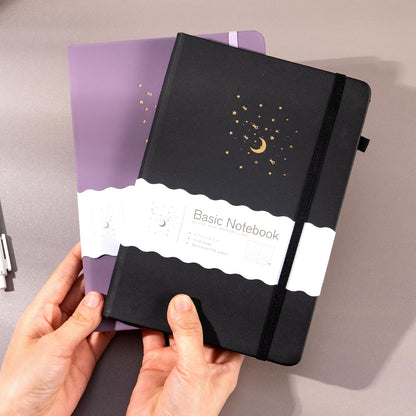 CAGIE Journal Notebook for Women Men, Hardcover Lined Notebooks Journals for Writing Work Journaling Note Taking Diary with Pen Loop (Black Ruled), Gifts, 5.7" x 8.3", 196 Pages