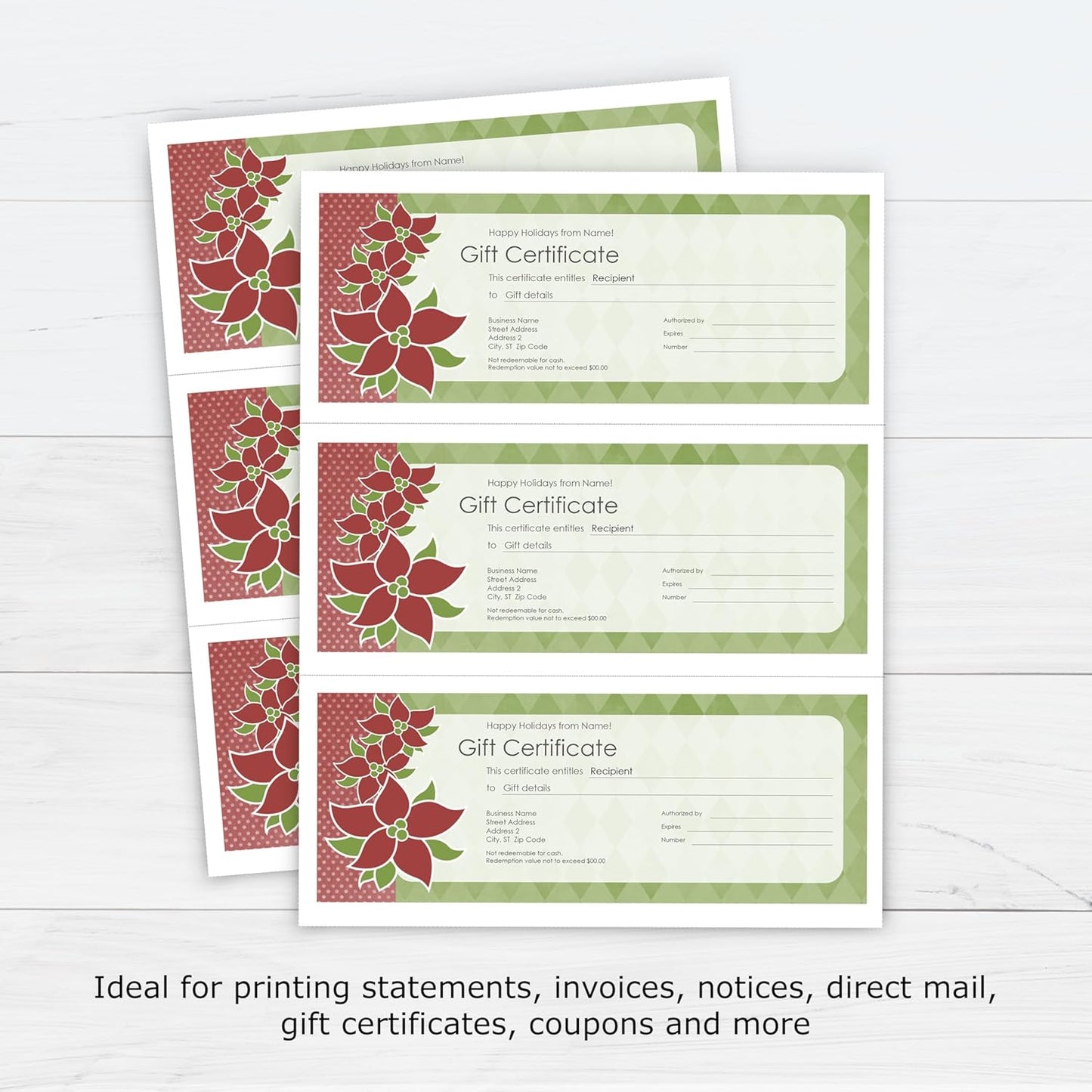 PrintWorks Professional 3 2/3" Horizontal Perforated Paper 8.5” x 11” - Perfect For W-2, 1099, & Statement Use - Made in the USA - 500 Sheets - 20 lb - Printer Compatible - White (04124)