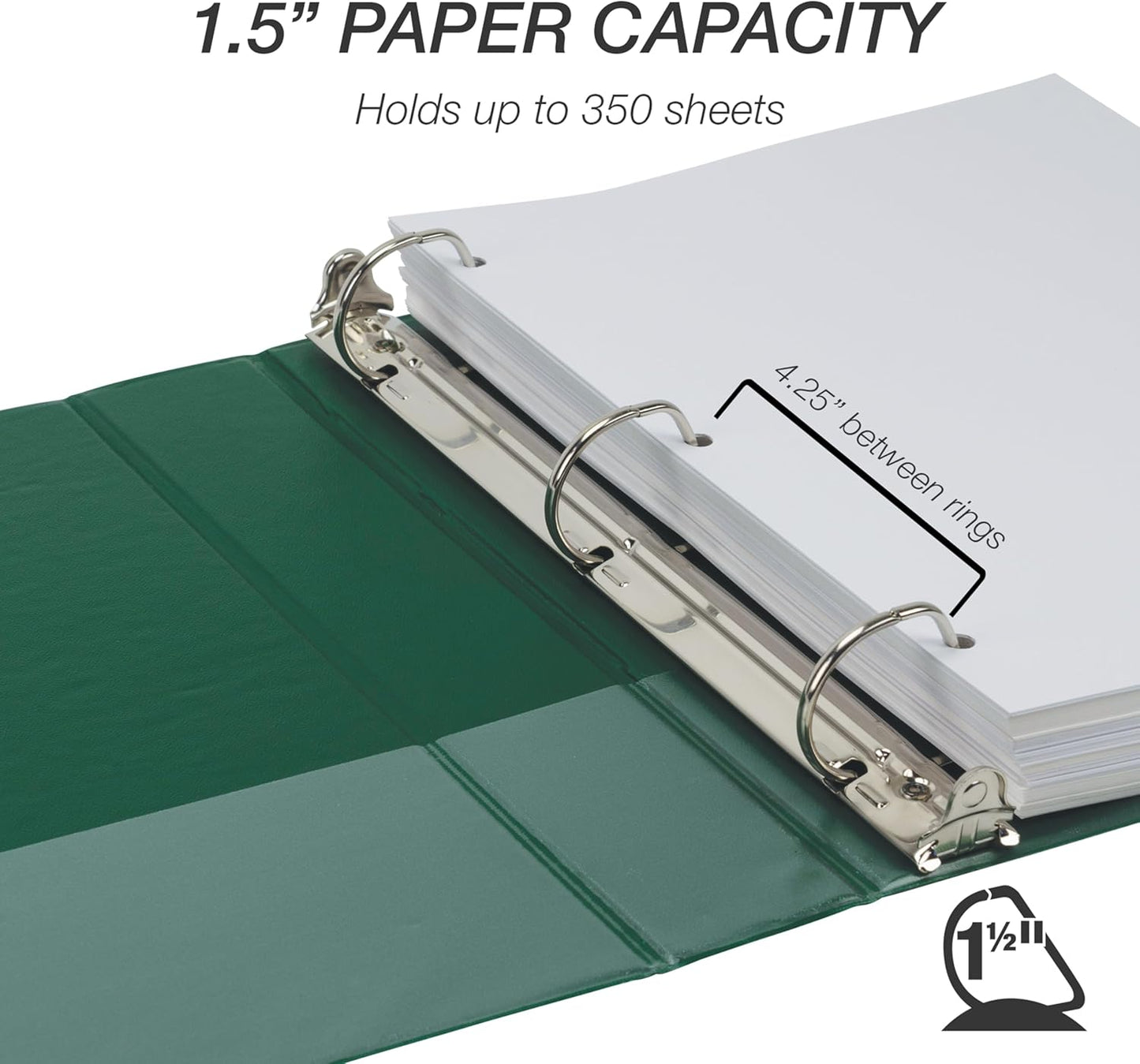 Samsill Durable 4 inch 3 Ring Binder, D Ring Binder, 100% Recycled Chipboard, Black, 2 Pack