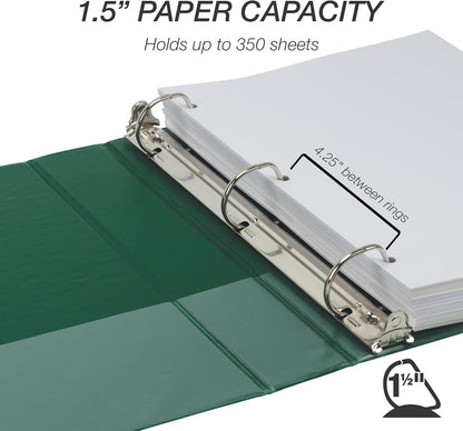 Samsill Durable 4 inch 3 Ring Binder, D Ring Binder, 100% Recycled Chipboard, Black, 2 Pack