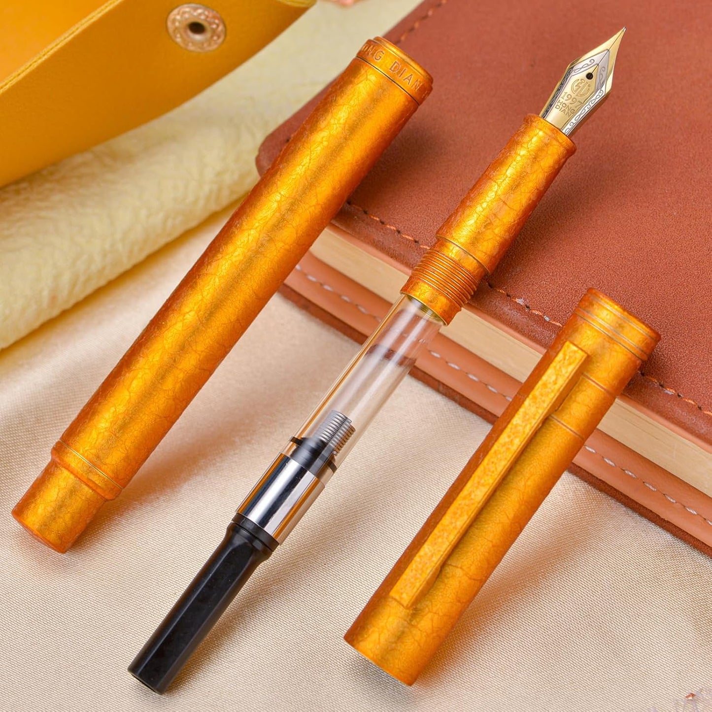 Hongdian Matte Black Forest Rollerball Pen with Schmidt Black Ink Refill, Classic Design with Metal Case for Business Signature