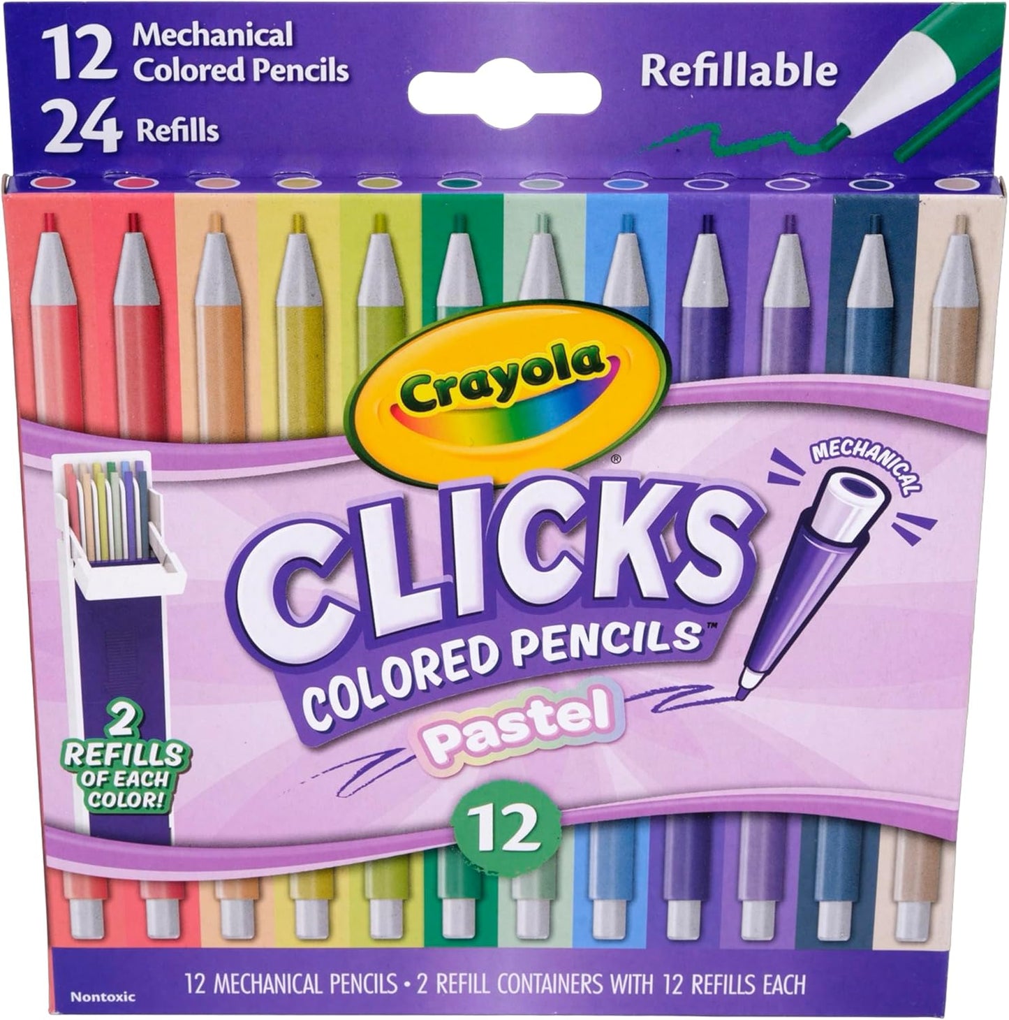 Crayola Clicks Retractable Markers Bold (10ct), Teacher Classroom School Supplies, Spring Crafts, No Dry Washable Markers for Kids