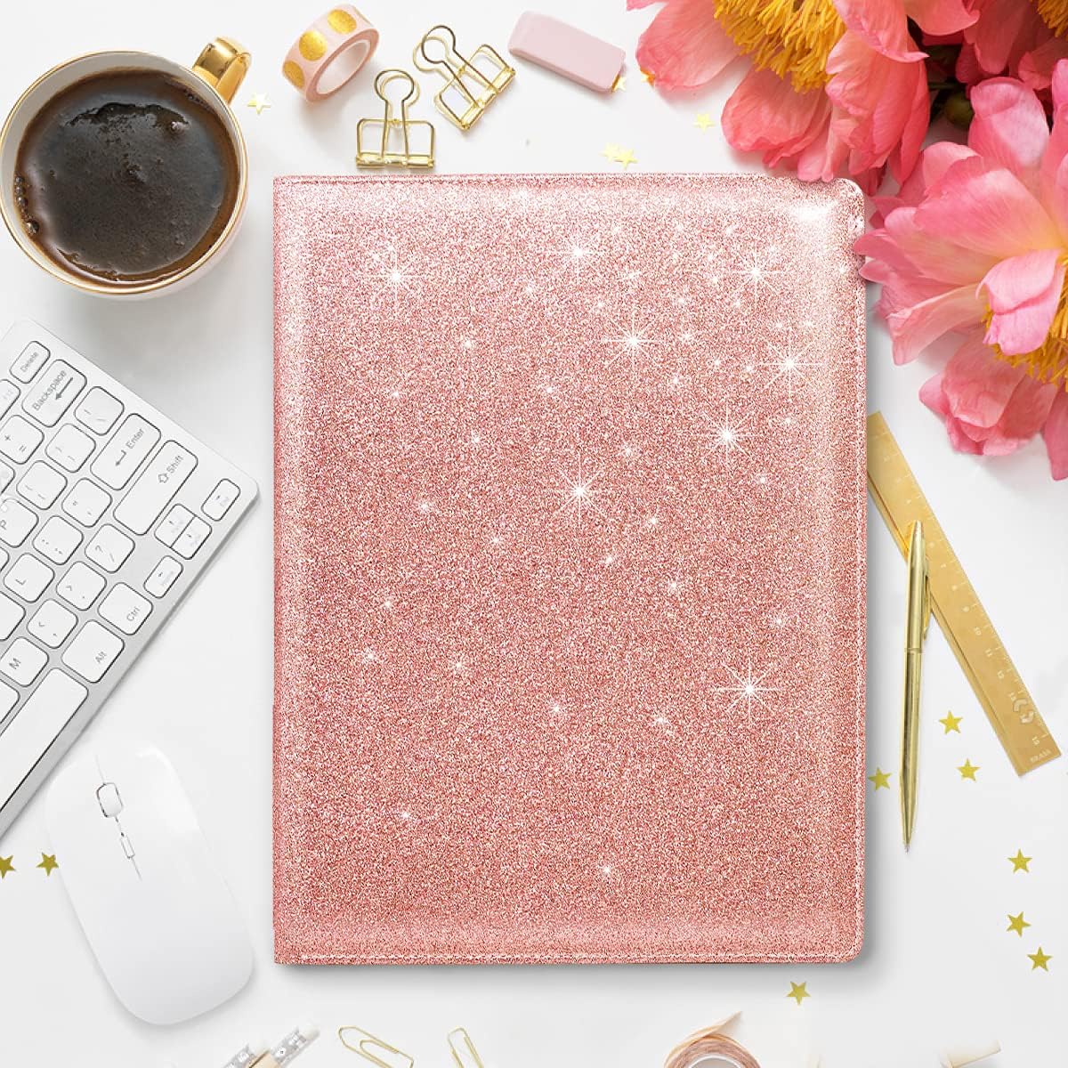 WAVEYU Resume Portfolio Folder, Padfolio Clipboard, Writing Portfolio Leather Clipboard with Cover for Legal Pad Holder Letter Size A4 for Business Conference Notepad Clip Boards, Purple