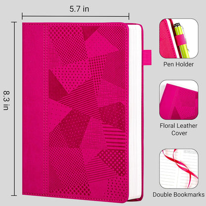 Yoment Lined Journal Notebook for Women, A5 Hardcover Leather Journal for Writing, 260 Pages 100 GSM Thick Paper, College Ruled Notebook for Work, School, Office, 5.7" x 8.3"Green