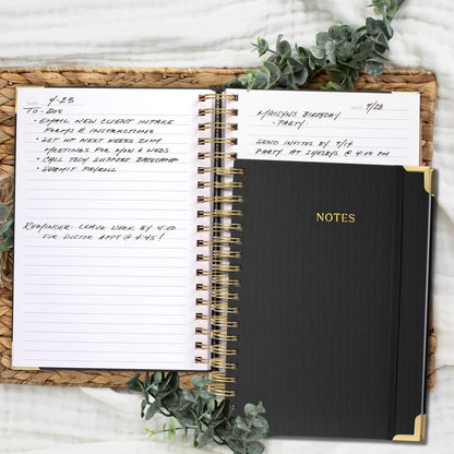 Aesthetic Thick Spiral Notebook Journal For Women in B5 Format - Modern Linen Hardcover College Ruled Note Book With 300 Lined Pages - Perfect For Writing And Staying Organized at Work or School