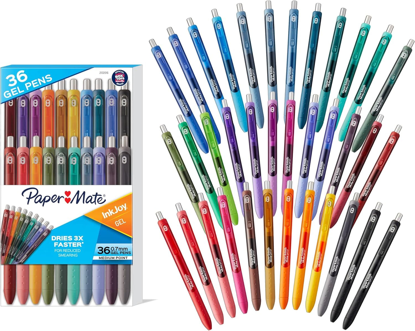 Paper Mate InkJoy Gel Pens, Retractable, Medium Point (0.7 mm), 36 Count - Office Supplies, Smooth, Colorful Ink