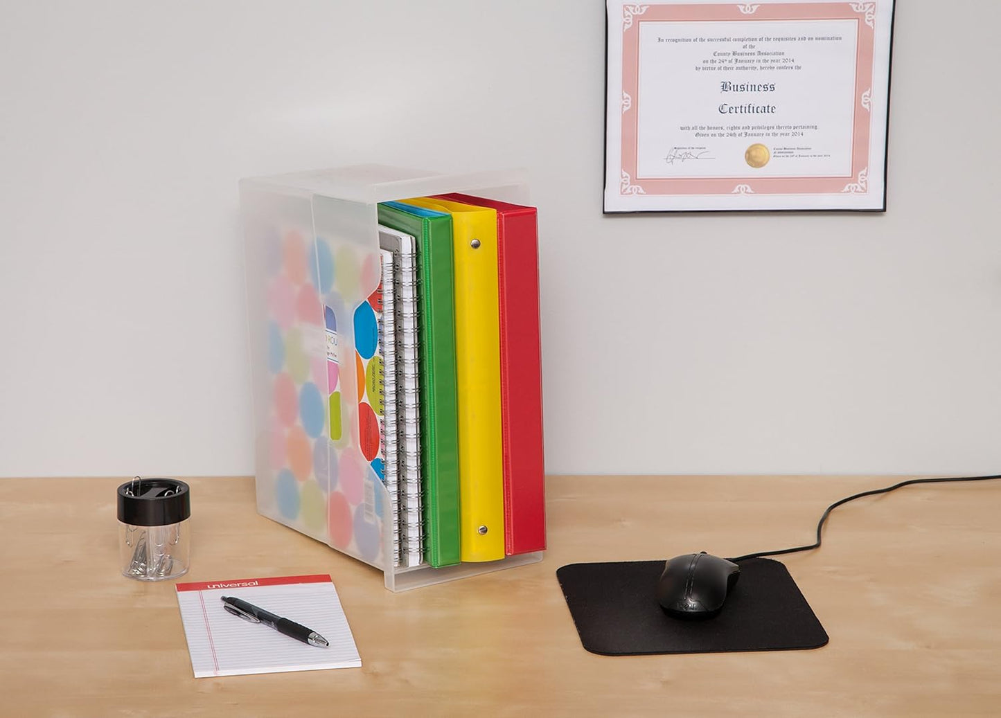 IRIS USA Magazine Holder, Compact File Storage Mini File Organizer for Desk and Home Office, Personal File Organizer for Papers and Magazines, Space-Saving Storage Set 6 Pack, Black