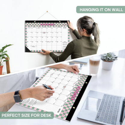 Desk Calendar 2026-2027, 21-Month Calendar Runs Until June 2027, Large 17" x 12" Monthly Desktop & Wall Calendar for Home & Office - Floral