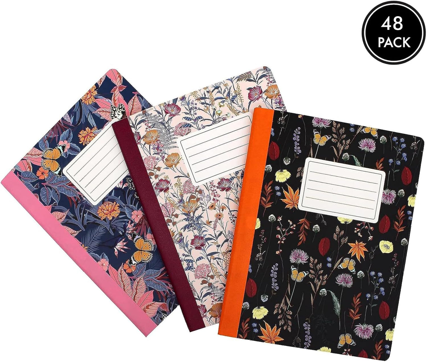 Pukka Pad, Composition Notebooks - 3 Pack of Journals Featuring 140 Pages of College Ruled 80GSM Paper with Sturdy Cover Stock - 9.75 x 7.5in - Bloom