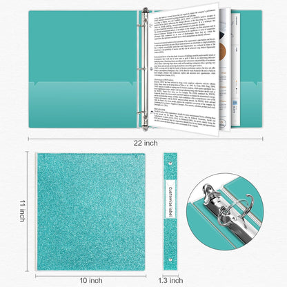 EYROZILL 3 Ring Binders 1 Inch Round Rings Binder Gold Binder Holds 8.5" x 11" Letter Size 300 Sheets, Waterproof, Gold