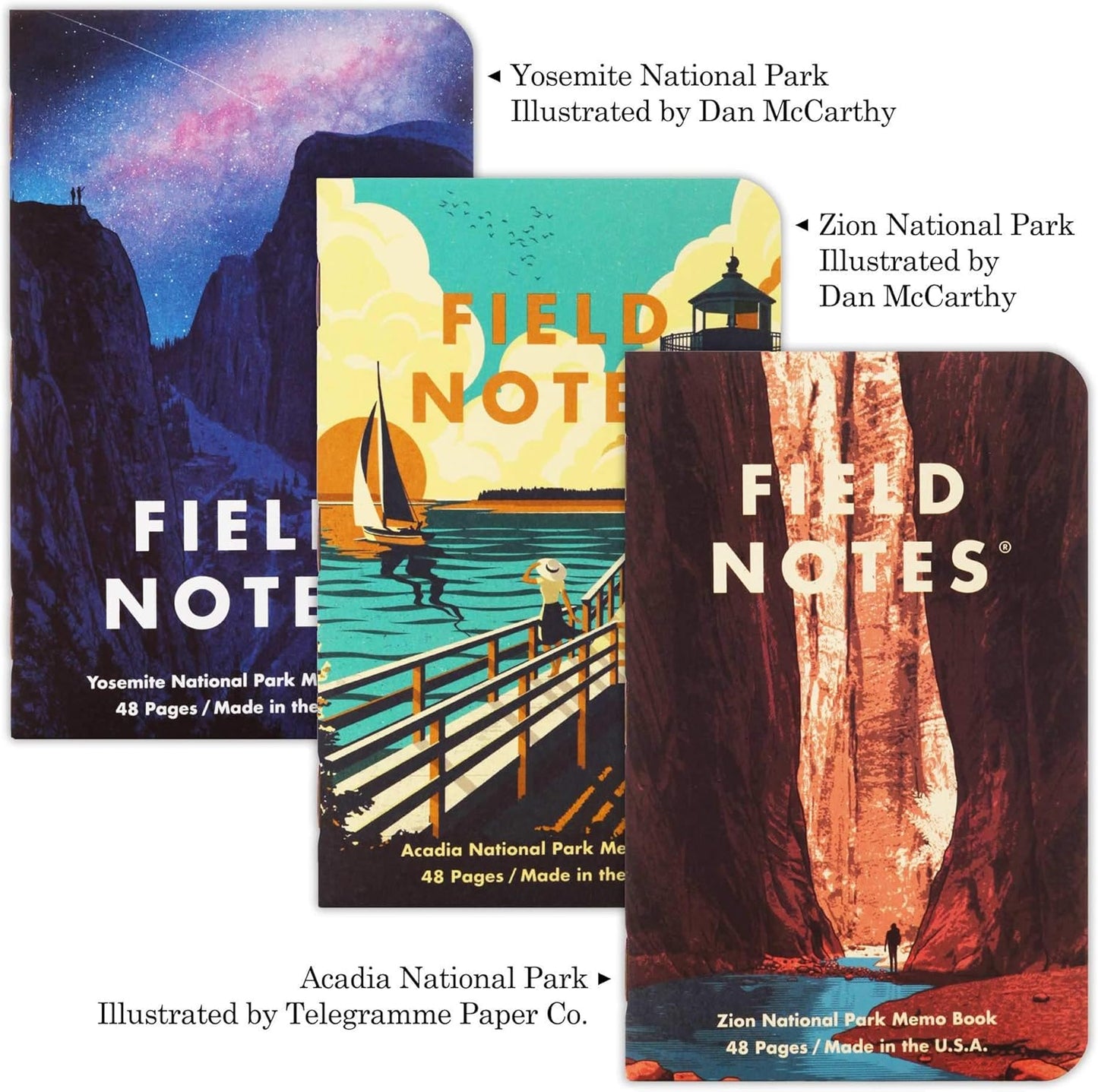 Field Notes: Original Kraft 3-Pack - Mixed Paper (1 Graph/Grid, 1 Ruled/Lined, 1 Plain/Blank) Memo Books - 48 Page Pocket Notebooks - 3.5" x 5.5"