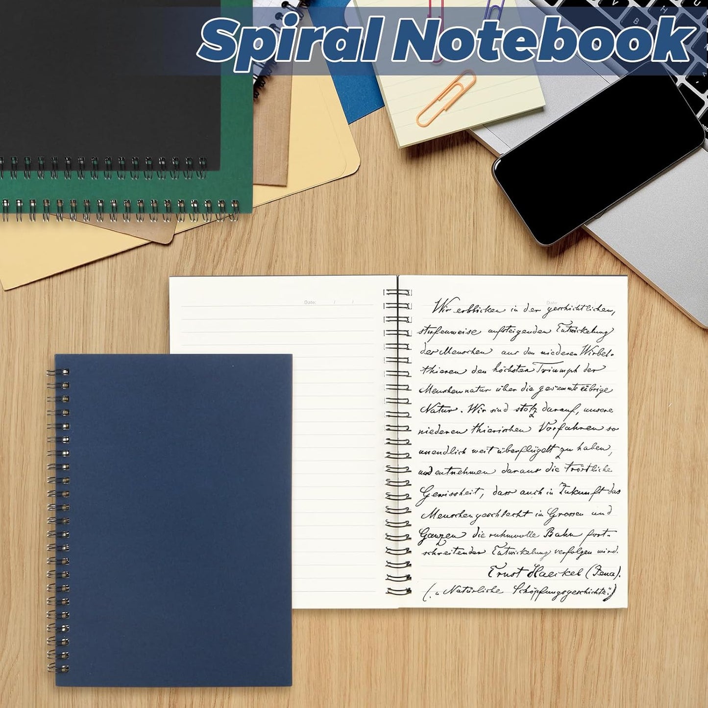 MIVIDE 24 Pack A5 Bulk Spiral Notebooks with Kraft Cover, 8.3 x 5.8 Inch 120 Pages Hardcover Spiral Lined Notebook Journal, Lined Travel Bulk Writing Notebook for School Office Supplies(Black, Kraft)